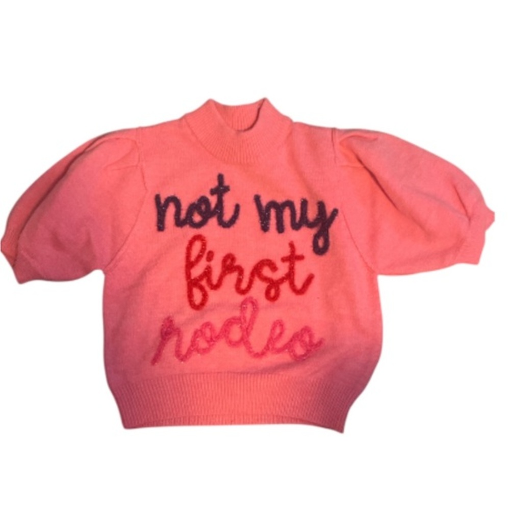 Peach Love Pink Not My First Rodeo Sweater